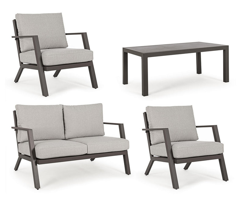 Set mobilier pentru gradina / terasa, Harleys Gri / Grej, 2 fotolii + canapea 2 locuri + masa de cafea (3)