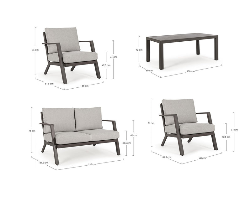 Set mobilier pentru gradina / terasa, Harleys Gri / Grej, 2 fotolii + canapea 2 locuri + masa de cafea (12)