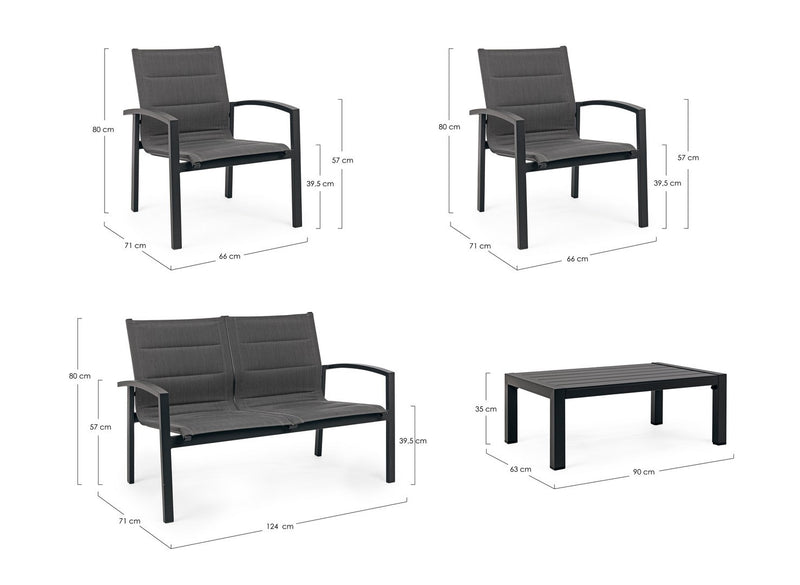 Set mobilier pentru gradina / terasa, Laiken Antracit, 2 fotolii + canapea 2 locuri + masa de cafea (12)
