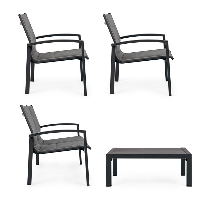 Set mobilier pentru gradina / terasa, Laiken Antracit, 2 fotolii + canapea 2 locuri + masa de cafea (6)