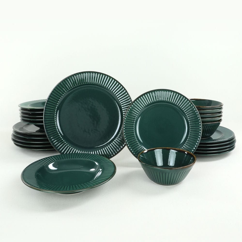Set vesela din ceramica, Elegant Verde Inchis, 24 piese (3)