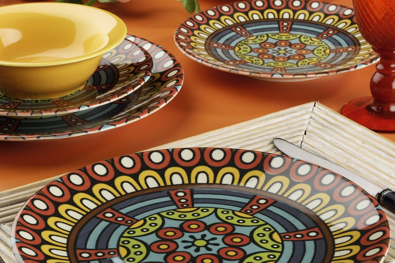 Set vesela din nano portelan, Araceli Dinner Multicolor, 24 piese (2)