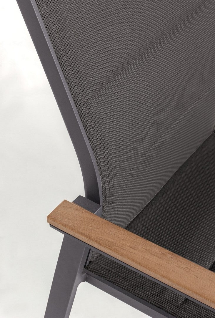 Setul 6 scaune de gradina / terasa din metal si material textil, Kubik Antracit, l56,5xA62xH88 cm (16)