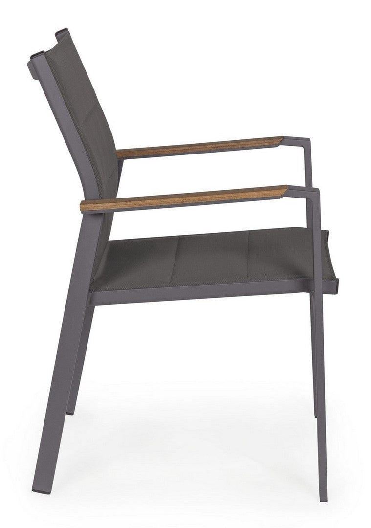Setul 6 scaune de gradina / terasa din metal si material textil, Kubik Antracit, l56,5xA62xH88 cm (14)