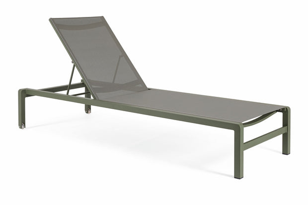 Sezlong pentru gradina / terasa, din aluminiu si material textil, Konnor Gri Inchis, l78xA195xH90 cm (2)
