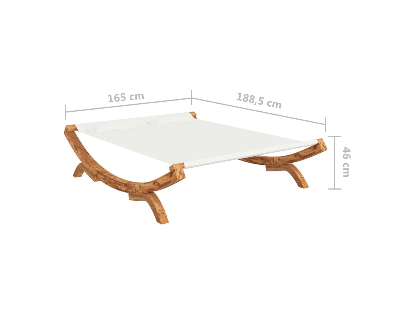 Sezlong pentru gradina / terasa, din lemn si material textil, Rustical Large Crem / Natural, l165xA188,5xH46 cm (3)