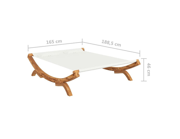 Sezlong pentru gradina / terasa, din lemn si material textil, Rustical Large Crem / Natural, l165xA188,5xH46 cm (3)