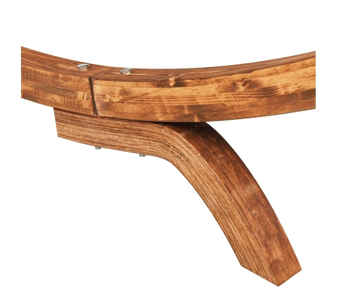 VidaXL Sezlong pentru gradina / terasa, din lemn si material textil, Rustical Large Crem / Natural, l165xA188,5xH46 cm