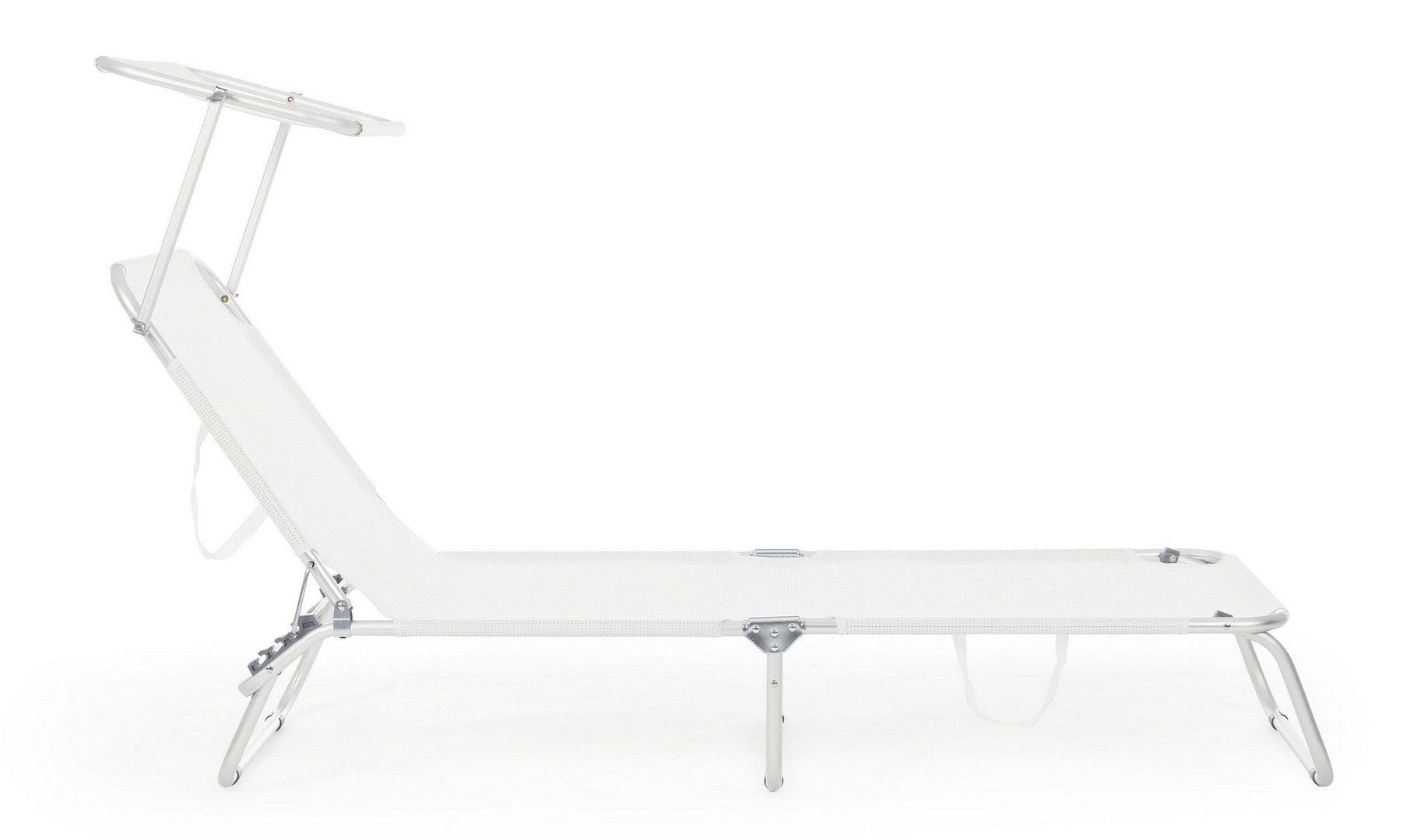 Sezlong pliabil pentru gradina / terasa, din aluminiu si material textil, Cross Beach Alb, l59xA189xH109 cm (1)
