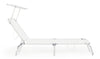 Sezlong pliabil pentru gradina / terasa, din aluminiu si material textil, Cross Beach Alb, l59xA189xH109 cm (1)