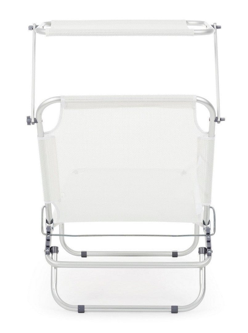 Sezlong pliabil pentru gradina / terasa, din aluminiu si material textil, Cross Beach Alb, l59xA189xH109 cm (4)