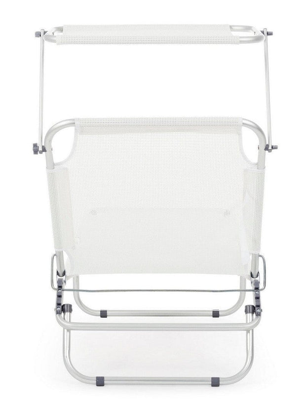 Sezlong pliabil pentru gradina / terasa, din aluminiu si material textil, Cross Beach Alb, l59xA189xH109 cm (4)