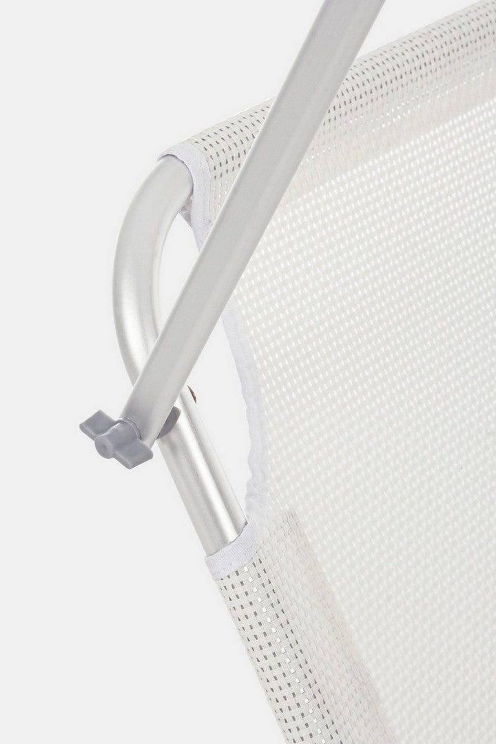 Sezlong pliabil pentru gradina / terasa, din aluminiu si material textil, Cross Beach Alb, l59xA189xH109 cm (5)