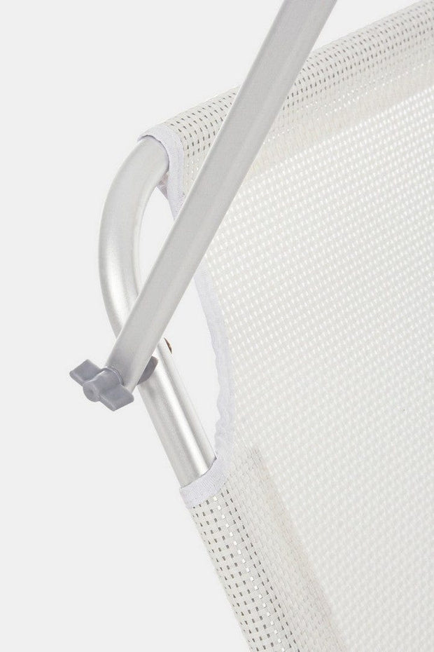 Sezlong pliabil pentru gradina / terasa, din aluminiu si material textil, Cross Beach Alb, l59xA189xH109 cm (5)