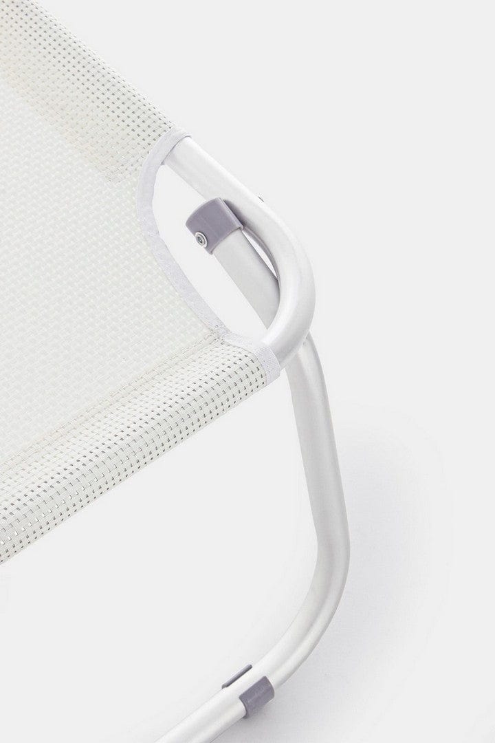 Sezlong pliabil pentru gradina / terasa, din aluminiu si material textil, Cross Beach Alb, l59xA189xH109 cm (6)