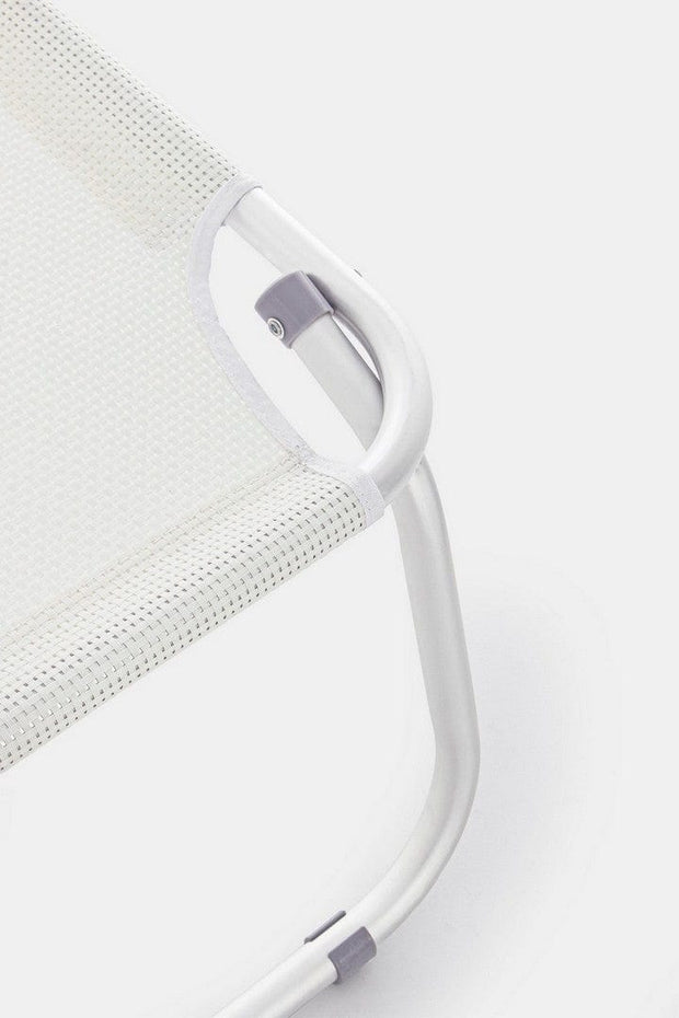 Sezlong pliabil pentru gradina / terasa, din aluminiu si material textil, Cross Beach Alb, l59xA189xH109 cm (6)