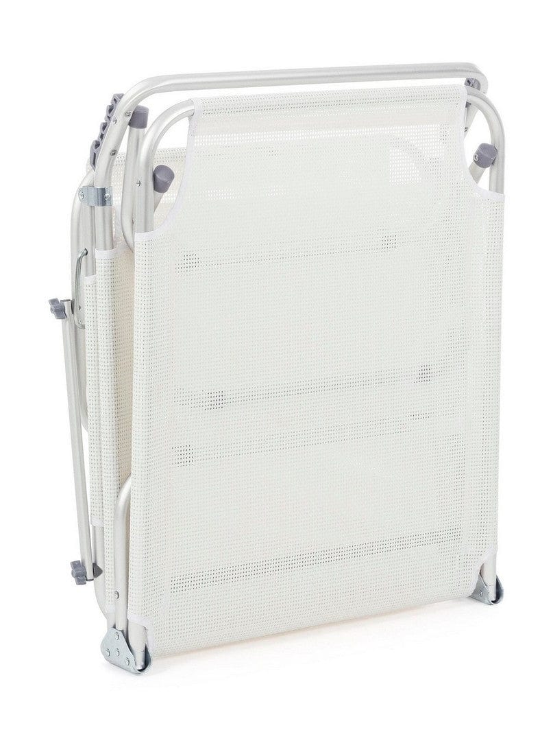 Sezlong pliabil pentru gradina / terasa, din aluminiu si material textil, Cross Beach Alb, l59xA189xH109 cm (7)