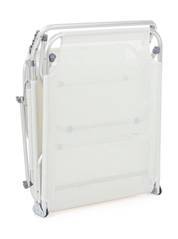 Sezlong pliabil pentru gradina / terasa, din aluminiu si material textil, Cross Beach Alb, l59xA189xH109 cm (7)