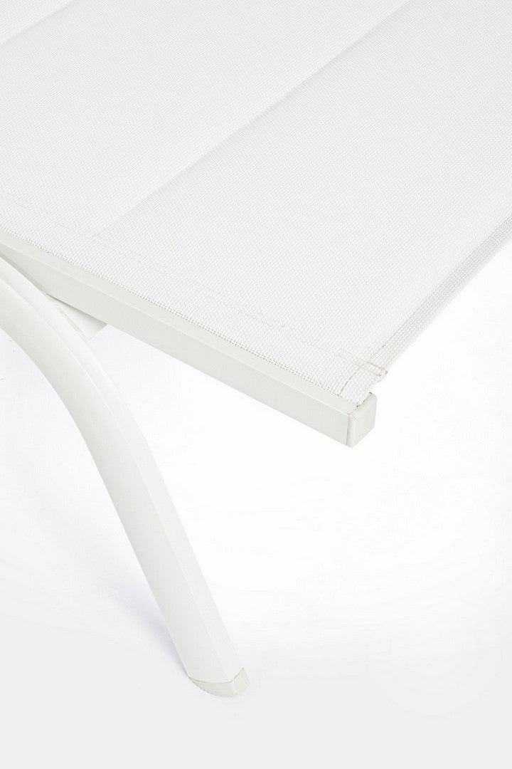 Sezlong pentru gradina / terasa, din aluminiu si material textil, Cleopas Alb, l61xA192xH96 cm (5)