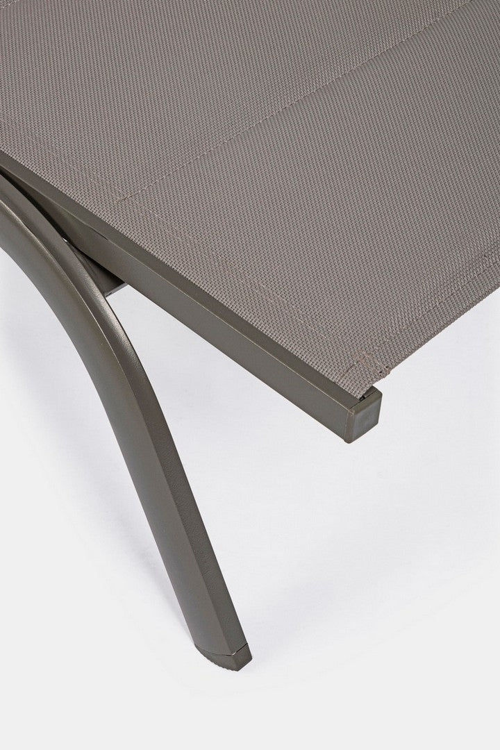 Sezlong pentru gradina / terasa, din aluminiu si material textil, Cleopas Grej, l61xA192xH96 cm (5)