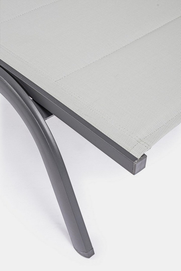 Sezlong pentru gradina / terasa, din aluminiu si material textil, Cleopas Gri / Antracit, l61xA192xH96 cm (6)