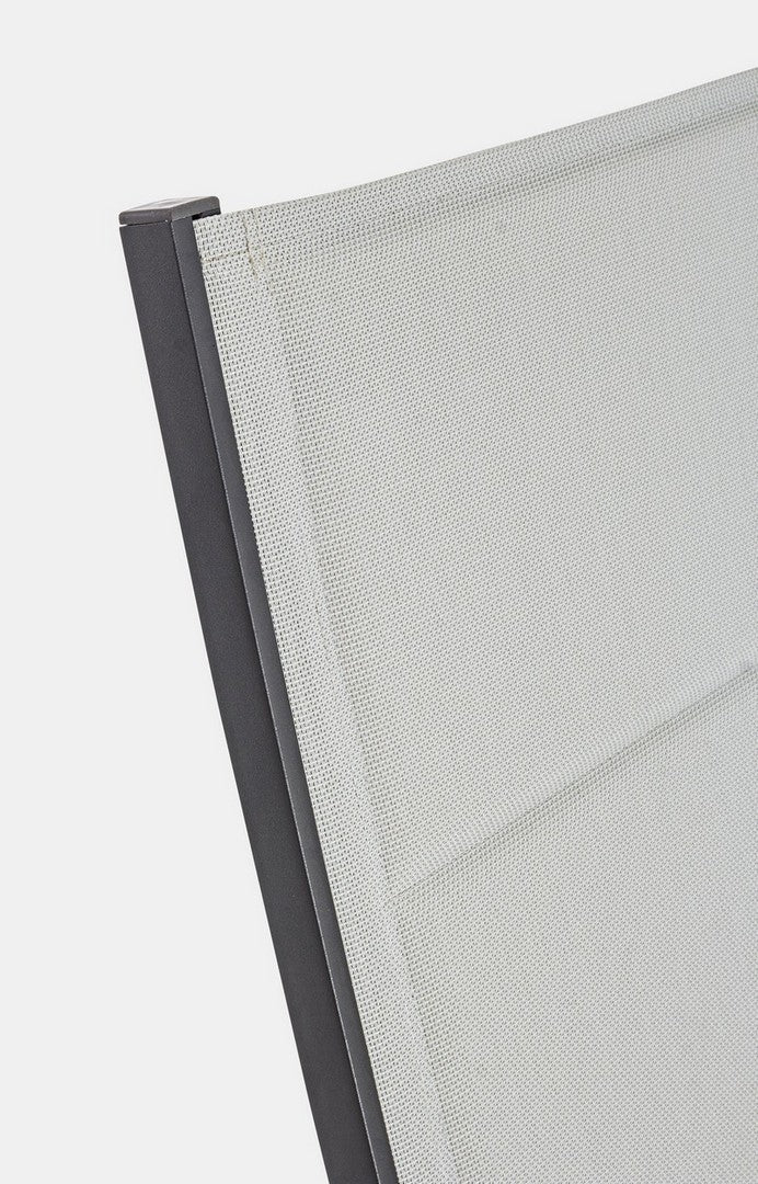 Sezlong pentru gradina / terasa, din aluminiu si material textil, Cleopas High Gri / Antracit, l61xA192xH105 cm (8)