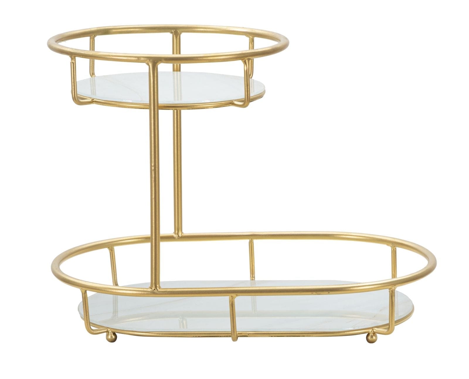 Mauro Ferretti Suport decorativ din sticla si metal, pe 2 nivele Glamys Multicolor / Auriu, l36xA22,5xH27 cm