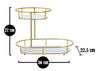 Suport decorativ din sticla si metal, pe 2 nivele Glamys Multicolor / Auriu, l36xA22,5xH27 cm (4)