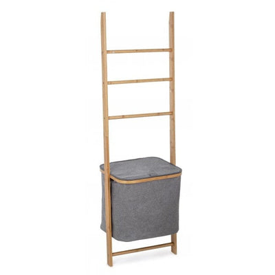 Suport din bambus cu 1 cos pentru depozitare Audry Natural / Gri, l42xA33xH139 cm