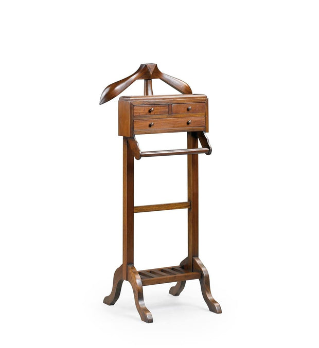 Suport din lemn pentru haine si incaltaminte, cu 3 sertare, Vintage Nuc, l50xA50xH120 cm