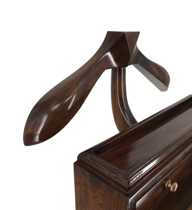 Suport din lemn pentru haine si incaltaminte, cu 3 sertare, Vintage Nuc, l50xA50xH120 cm (6)