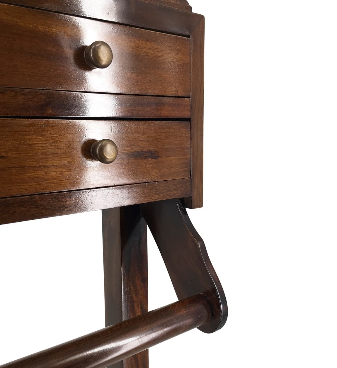 Suport din lemn pentru haine si incaltaminte, cu 3 sertare, Vintage Nuc, l50xA50xH120 cm (8)