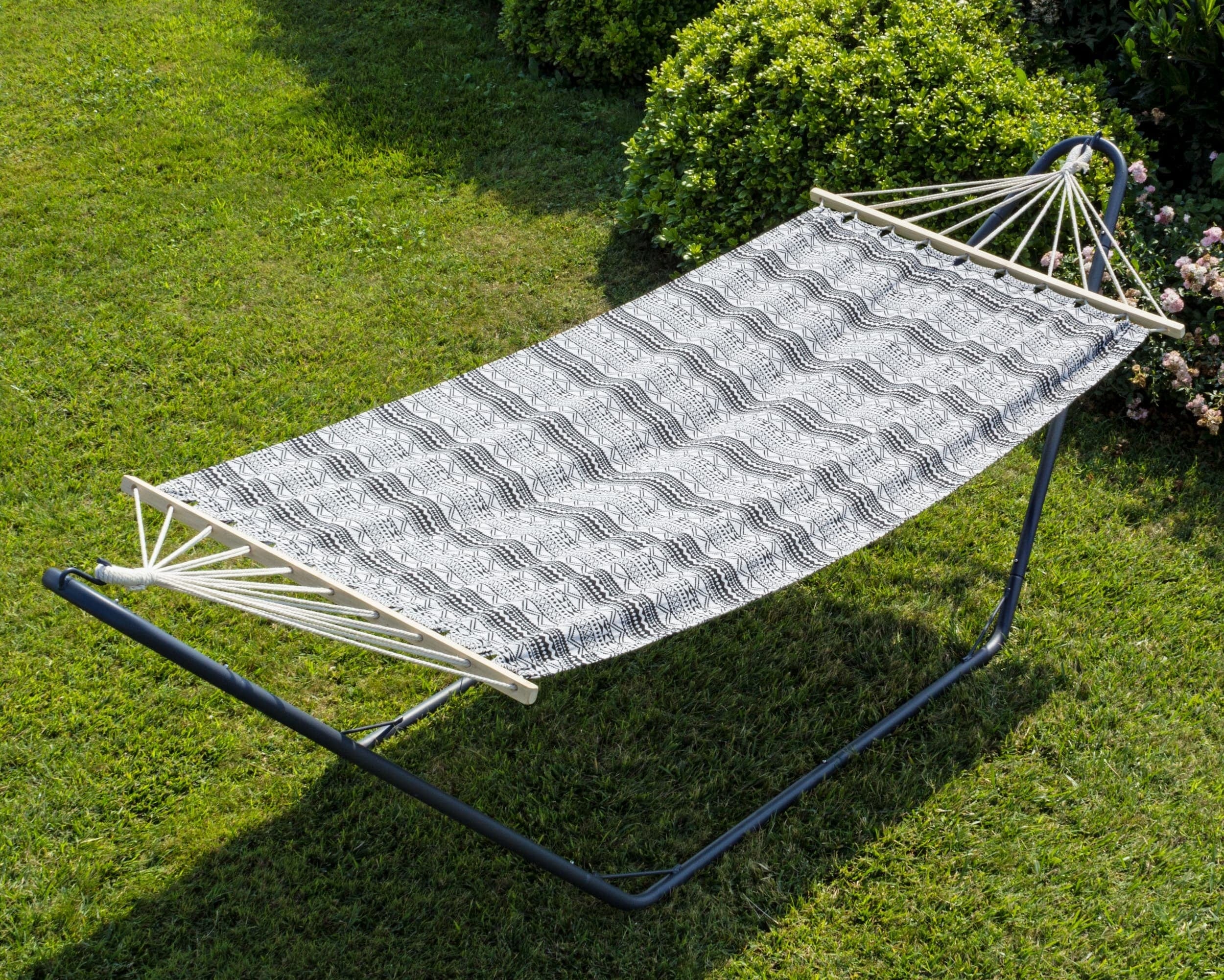 Suport hamac din metal, Stela Negru, L300xl80xH100 cm (1)