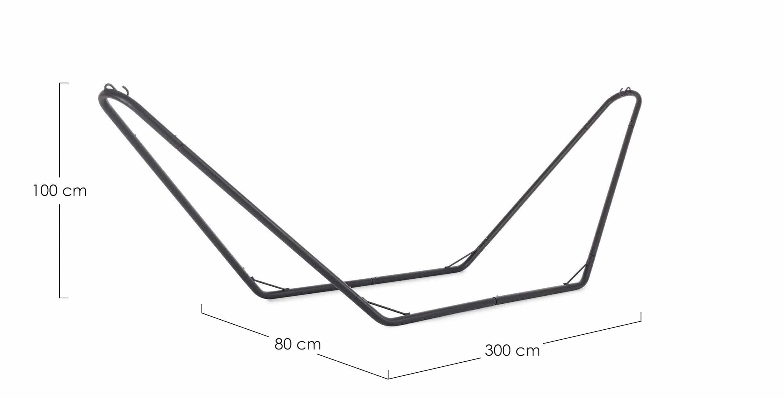 Suport hamac din metal, Stela Negru, L300xl80xH100 cm (4)