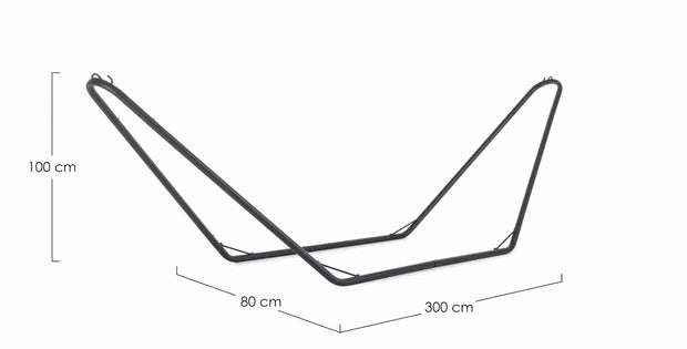 Suport hamac din metal, Stela Negru, L300xl80xH100 cm (4)