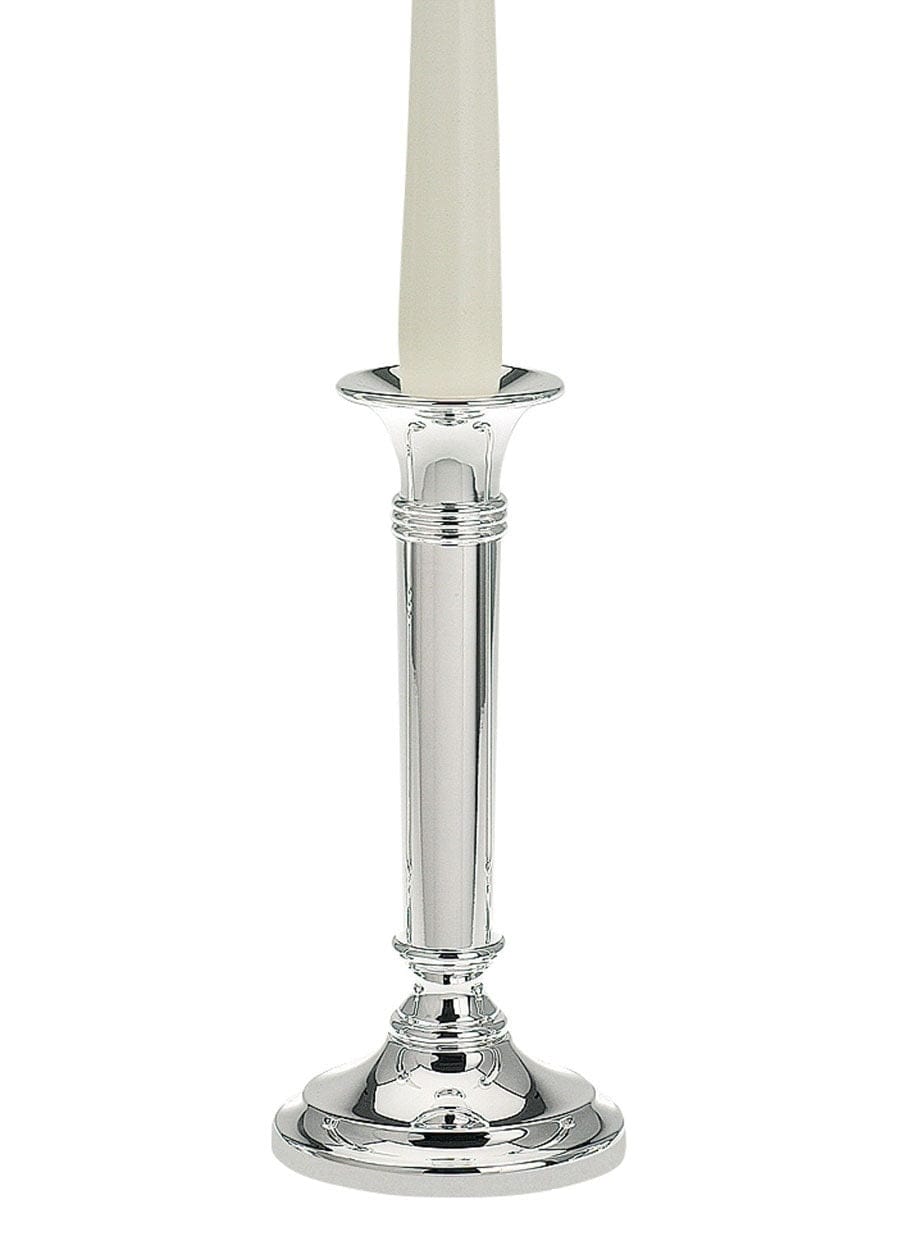 Suport lumanare, din metal argintat, Stick Plain Medium Argintiu, H19 cm