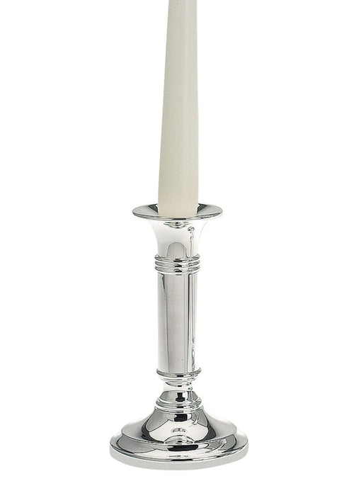 Suport lumanare, din metal argintat, Stick Plain Smal Argintiu, H15 cm