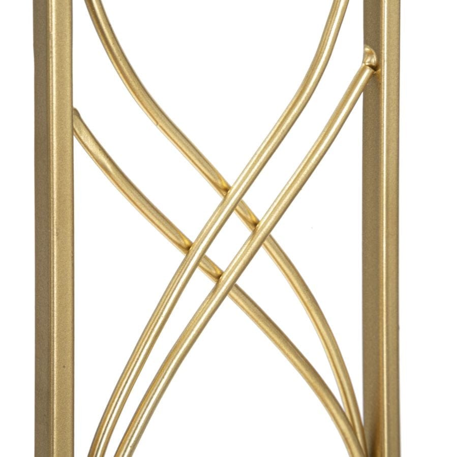 Suport lumanare din metal si marmura Exy Auriu / Alb, Ø10xH35 cm (4)