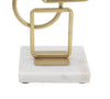 Suport lumanare din metal si marmura, Marie Auriu / Alb, L13xl10xH31,5 cm (4)