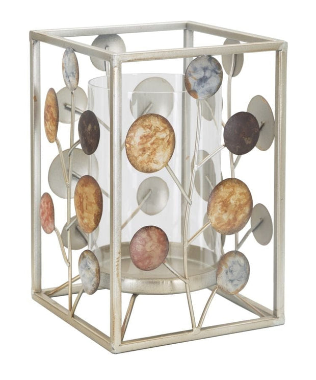 Suport lumanare din metal si sticla, Bixy Multicolor, l14,5xA14,5xH21 cm (1)