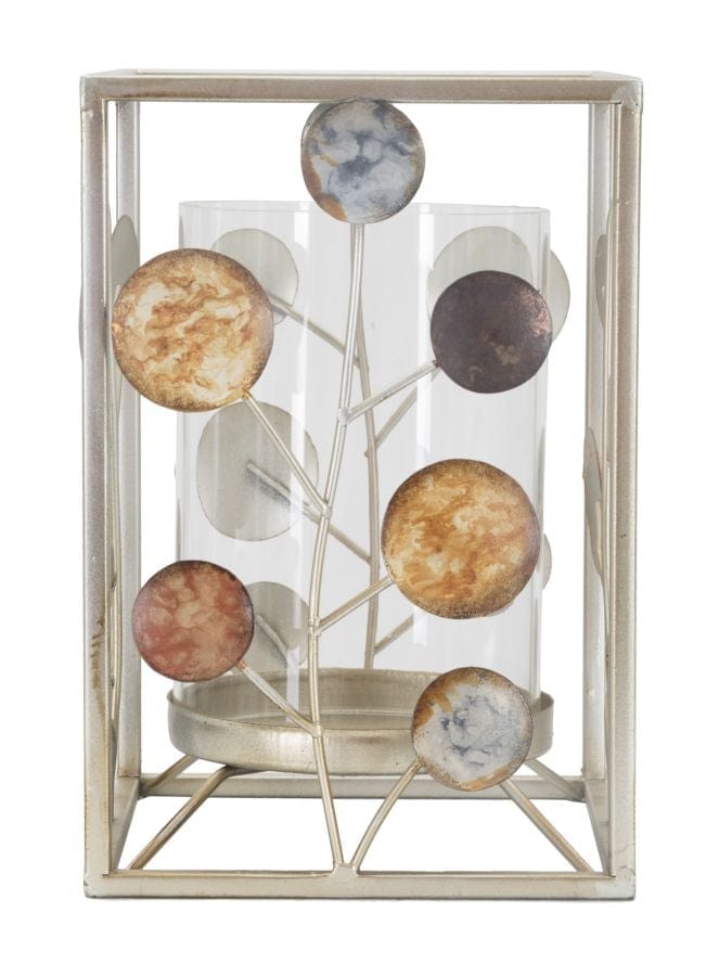 Suport lumanare din metal si sticla, Bixy Multicolor, l14,5xA14,5xH21 cm (2)