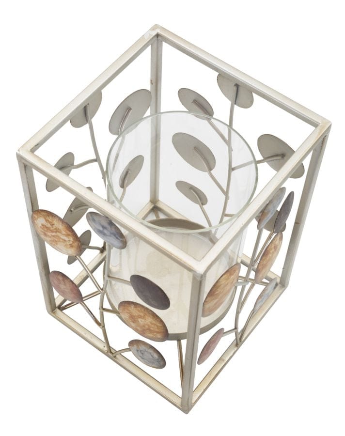Mauro Ferretti Suport lumanare din metal si sticla, Bixy Multicolor, l14,5xA14,5xH21 cm