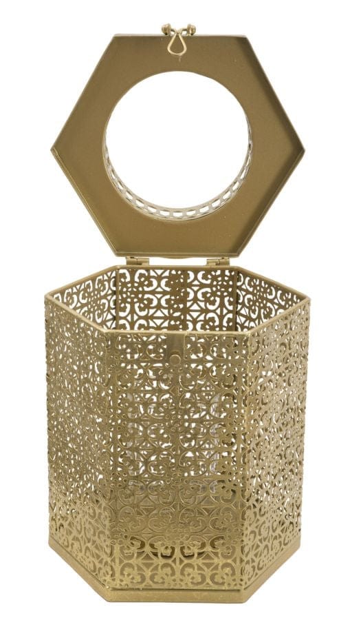 Mauro Ferretti Suport lumanare din metal si sticla, Goldy Tall Auriu, l25xA21xH33 cm