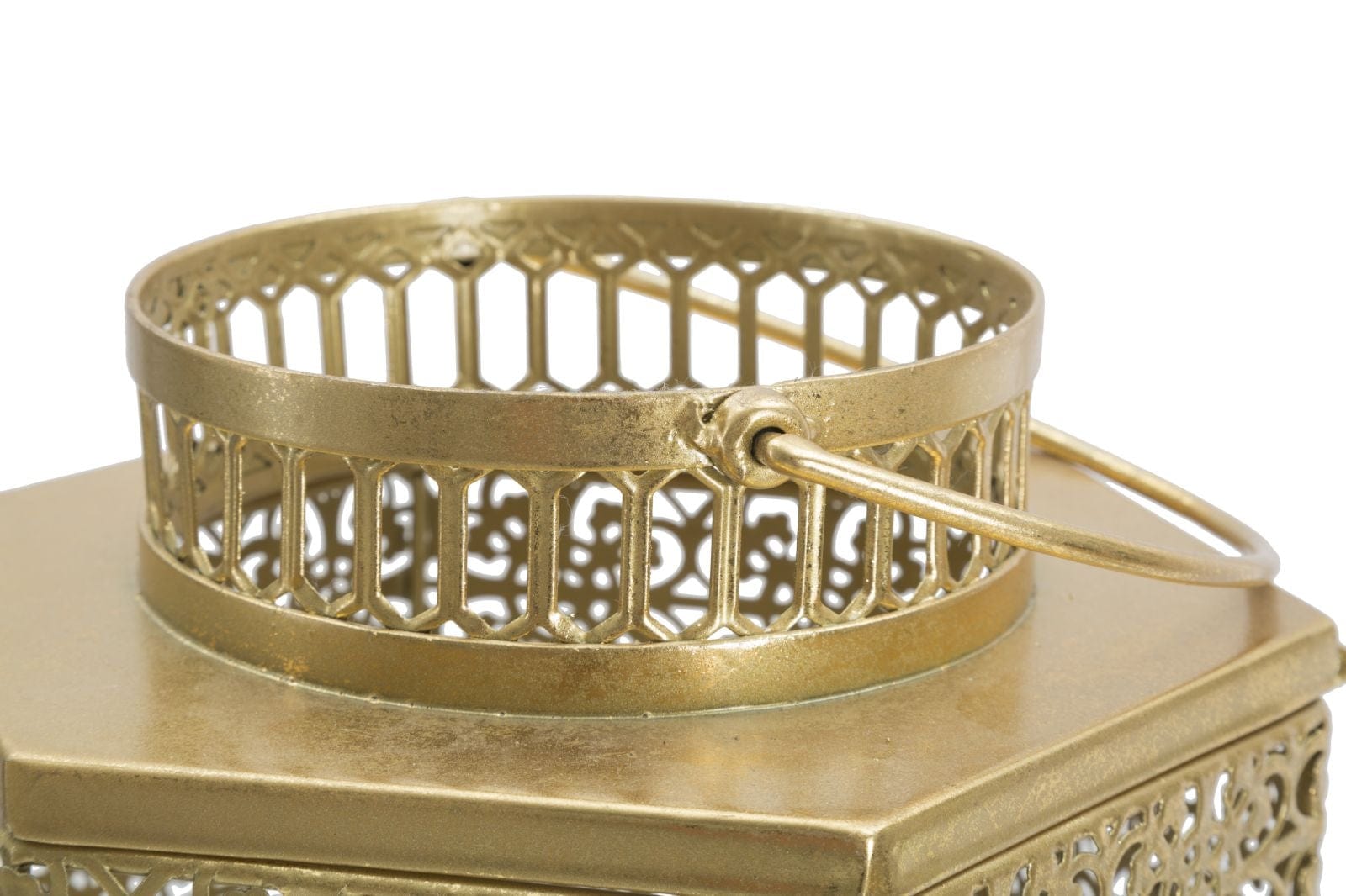 Suport lumanare din metal si sticla, Goldy Tall Auriu, l25xA21xH33 cm (4)