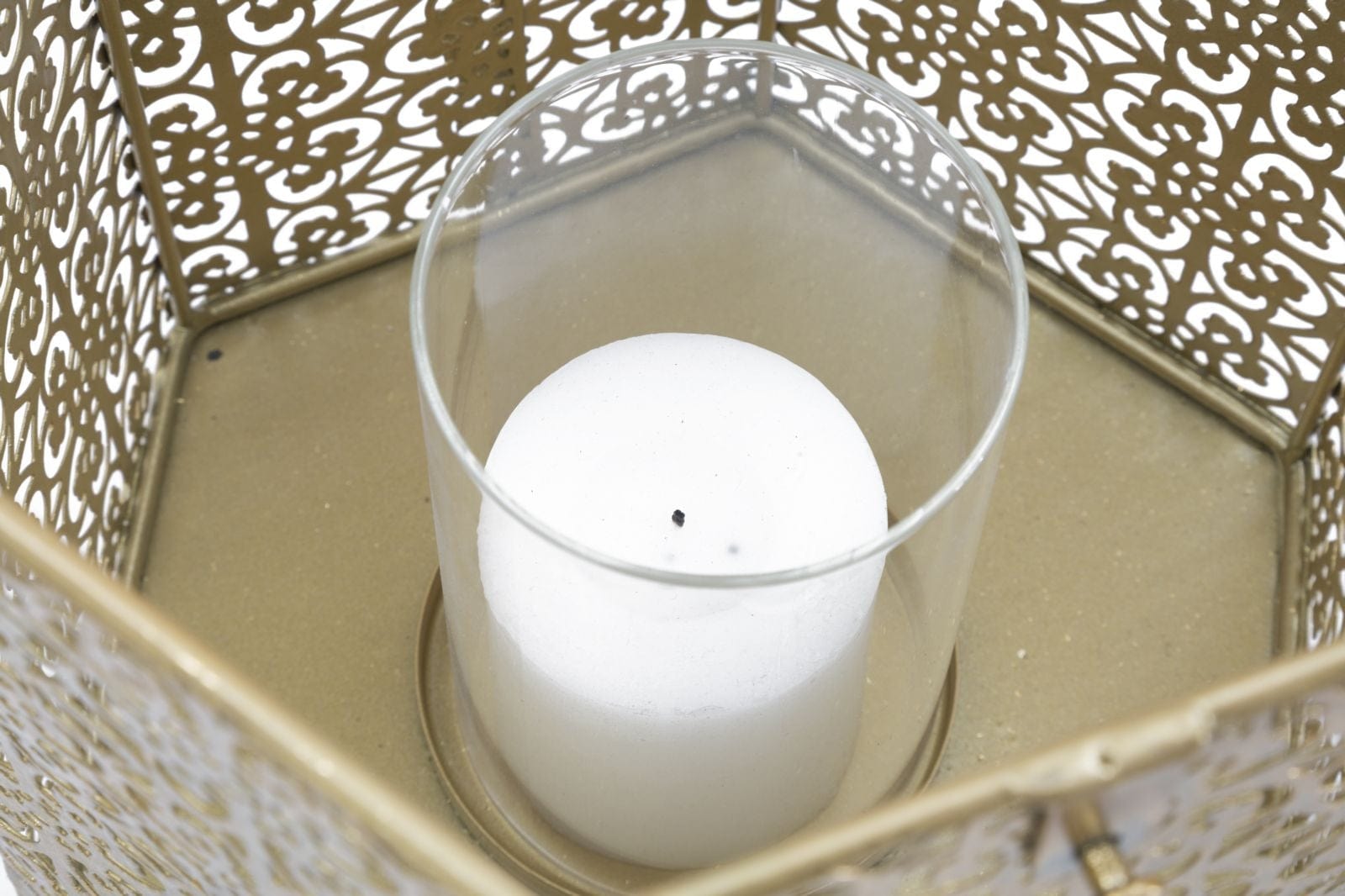 Suport lumanare din metal si sticla, Goldy Tall Auriu, l25xA21xH33 cm (7)