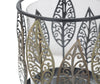 Suport lumanare din metal si sticla, Iron Leaf Negru / Aramiu, Ø15xH24 cm (3)