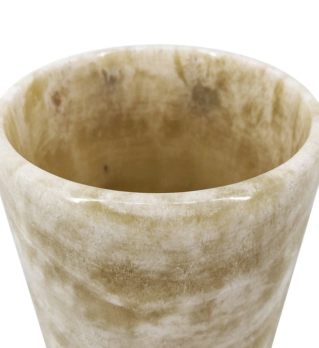 Suport lumanare din onix Brianna Large Crem, Ø12xH15 cm (1)