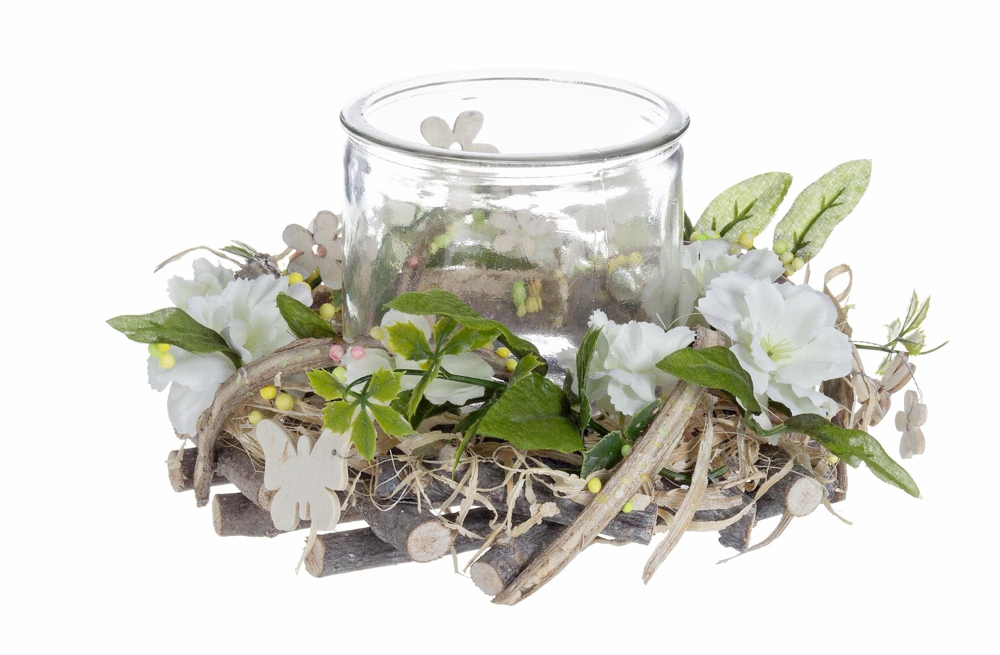 Suport lumanare din sticla Amalia Medium Multicolor, Ø20xH12 cm