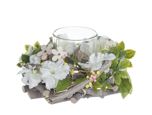 Suport lumanare din sticla Amalia Multicolor, Ø16xH9 cm