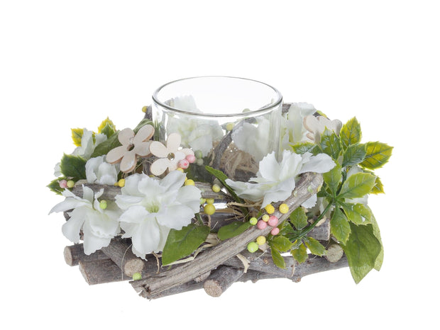 Suport lumanare din sticla Amalia Multicolor, Ø16xH9 cm